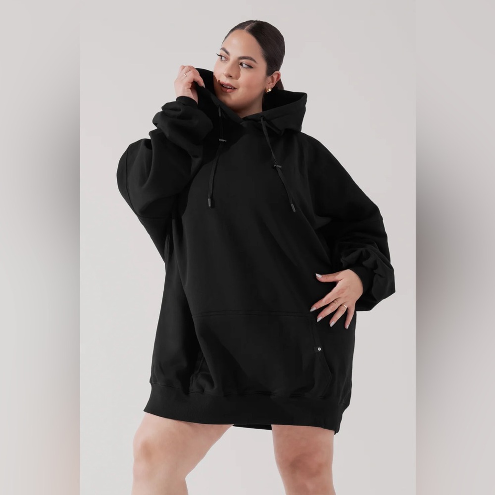 PopFlex Long Cloud Hoodie - Black - 1X/3X